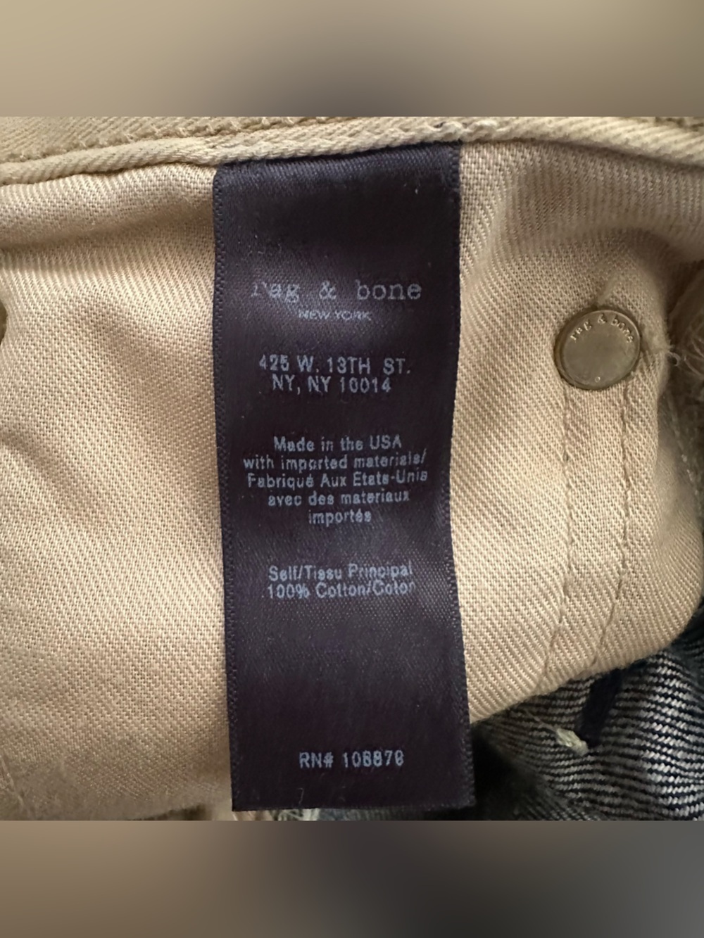 rag & bone Trompe L’oeil indigo Raw Selvedge Jeans size 24 denim blue high rise - Picture 7 of 8